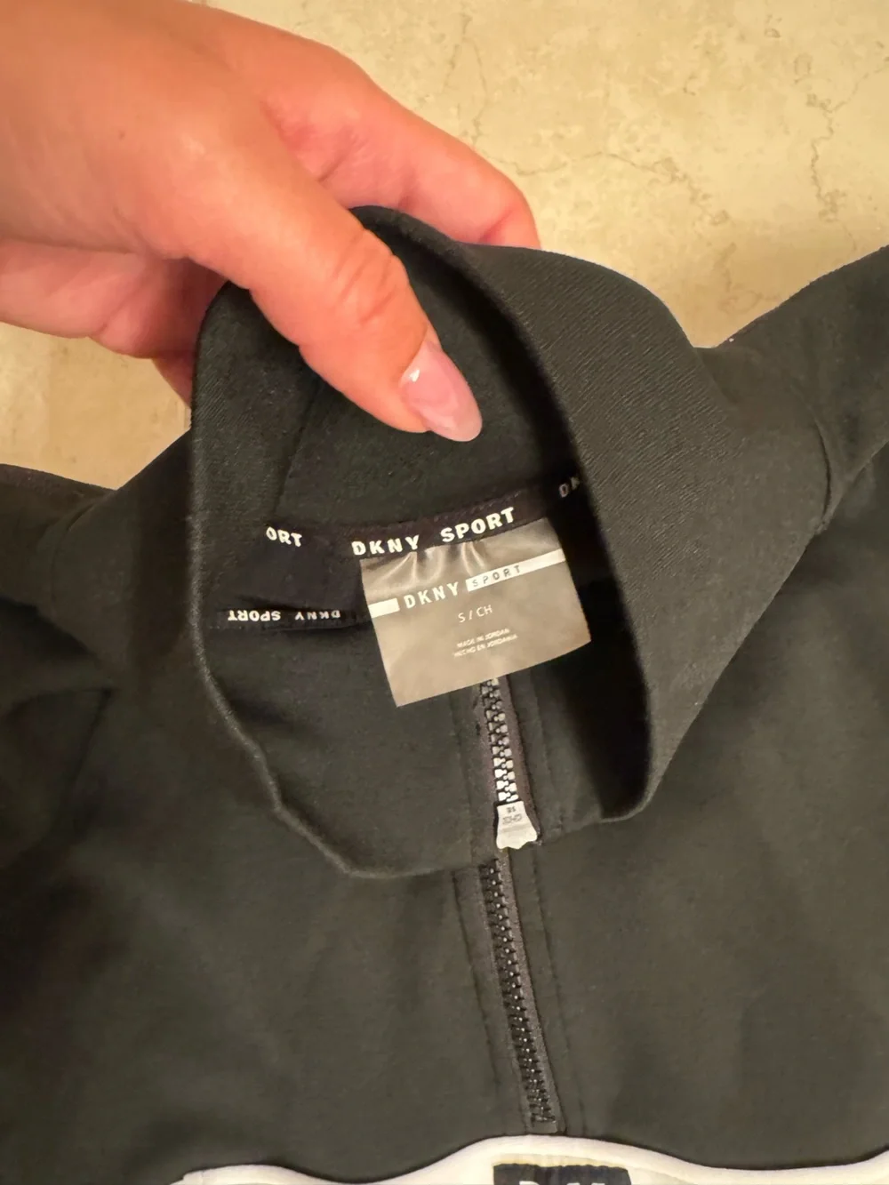 DKNY Black Zip-Front Sport Pullover - Picture 2 of 4